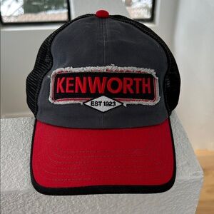 Kenworth Trucking Gray Red Hat